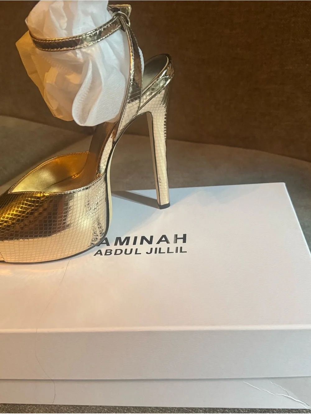 Gold High Heel Platform Sandals